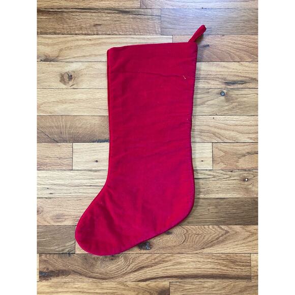 Vintage Needlepoint Angel Christmas Stocking Burgundy Holiday Stocking Cottage - Picture 3 of 5